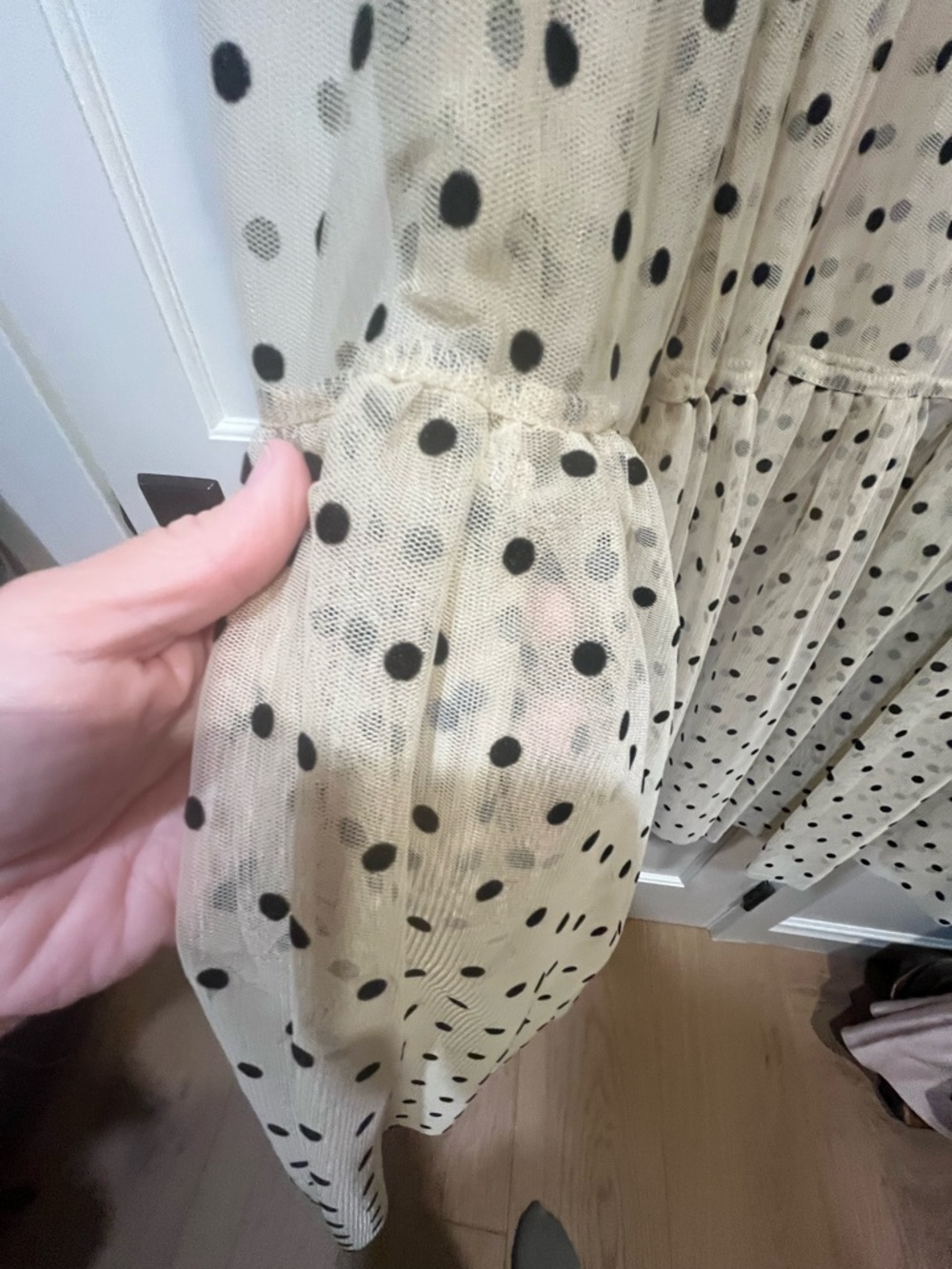 H&M Cream Midi Dress with Black Polka Dots - Picture 4 of 5